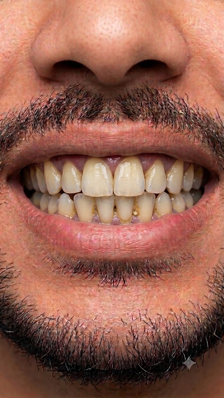 Teeth with calculus buildup